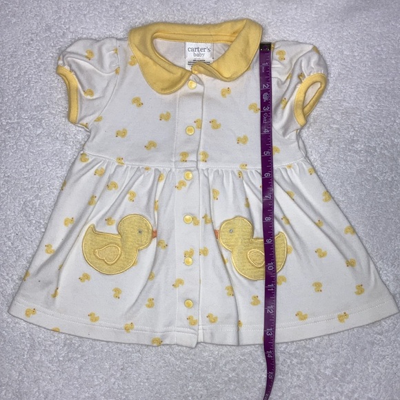 Vintage carters yellow rubber duckie dress set 3/6m - Picture 3 of 10